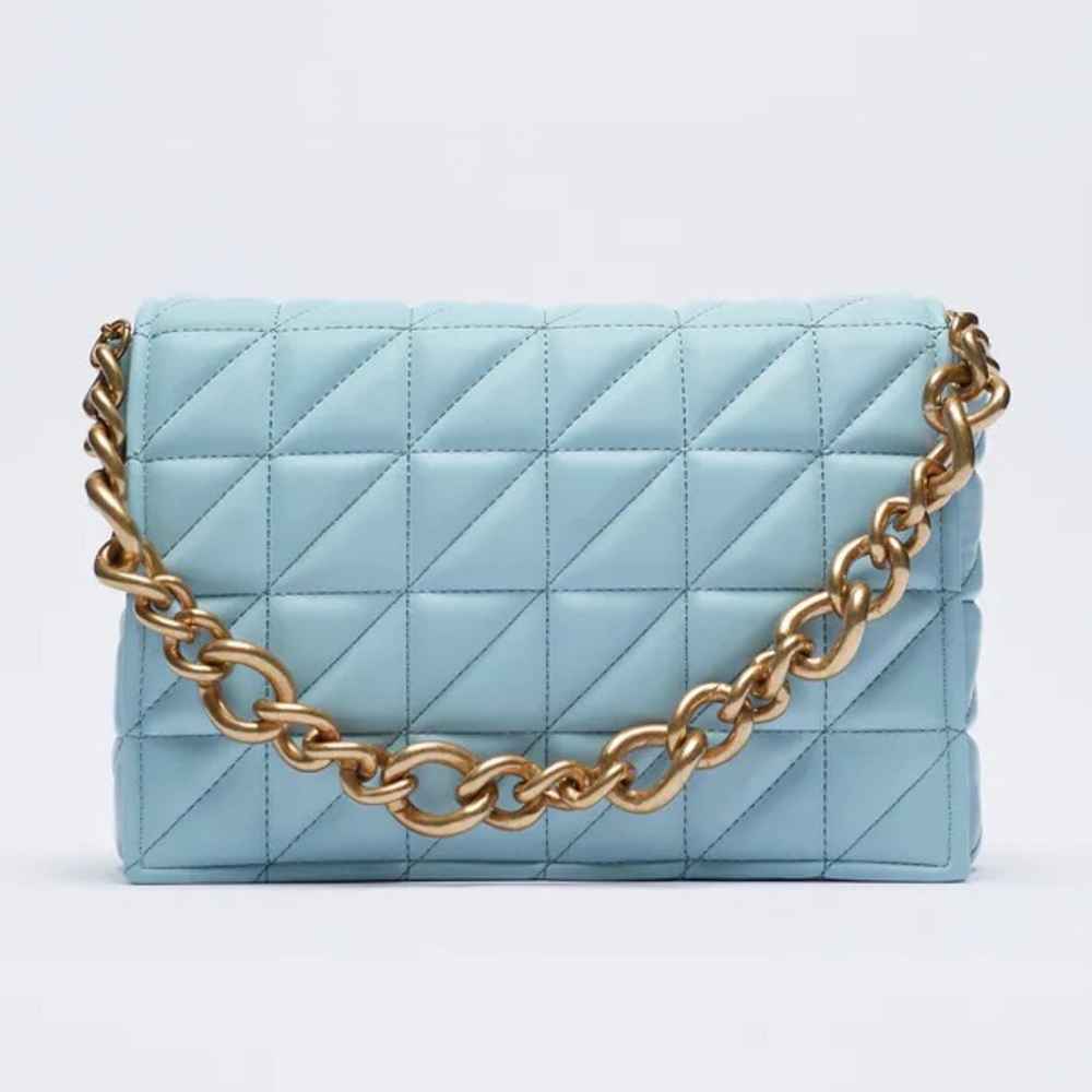Zara QUILTED CHAIN STRAP SHOULDER BAG